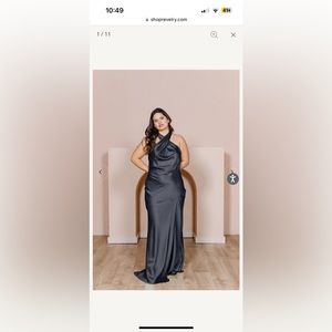 Revelry Black Athena Satin Regular Maxi Dress